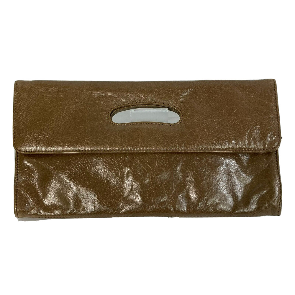 Hobo Purse Womens Brown Leather Clutch Bag Divider Pockets